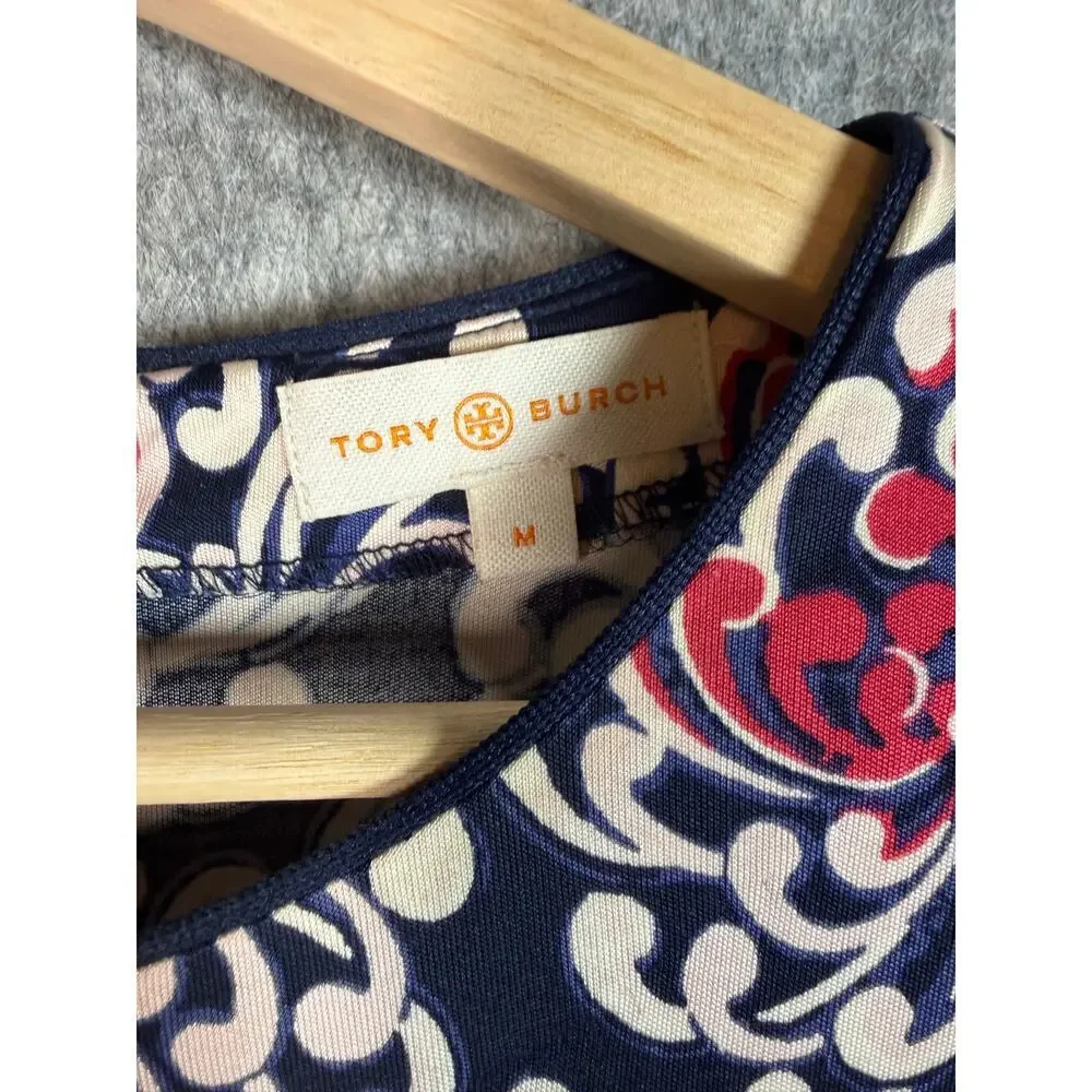NWOT Tory Burch Flavia Long Sleeve Floral Midi 100% Silk Dress - Medium